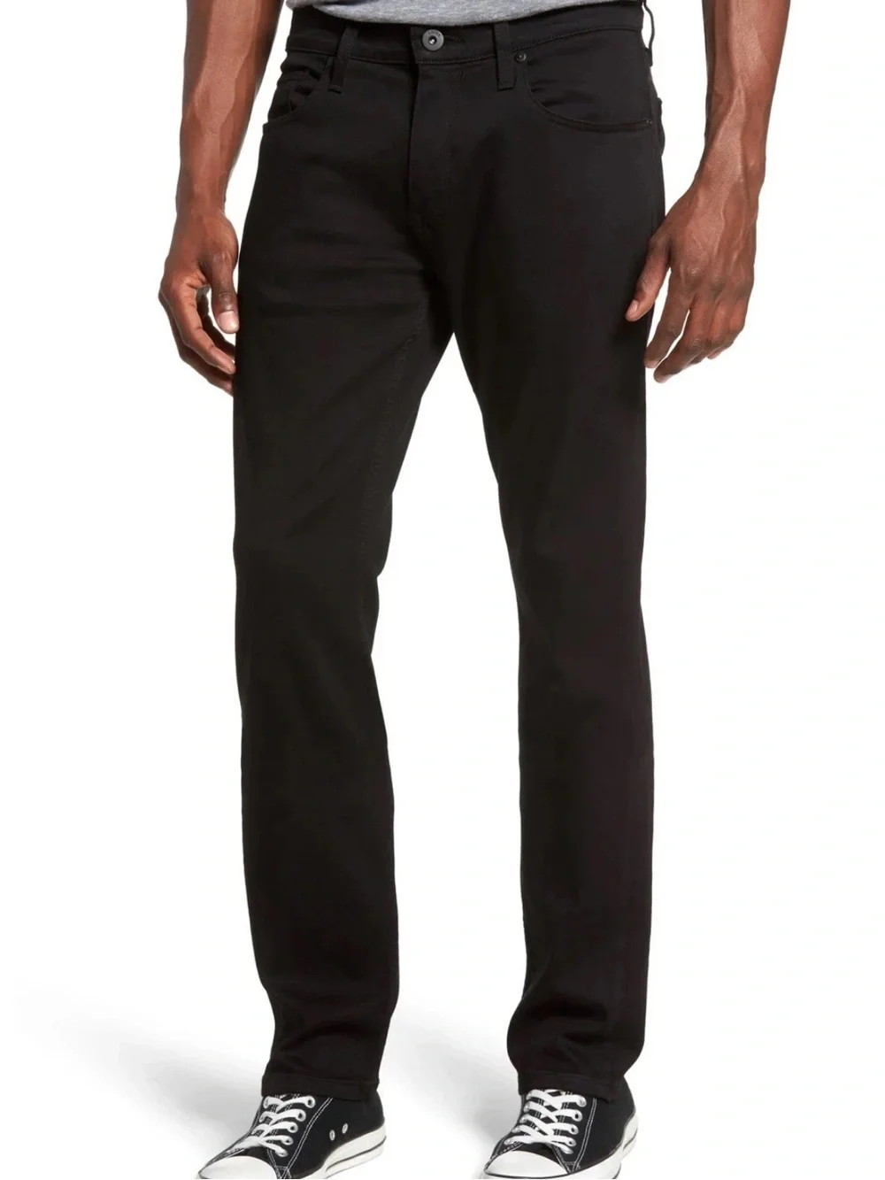 Paige Federal Slim Straight Leg Jeans Black Shadow Stretch Denim Mens 32x32